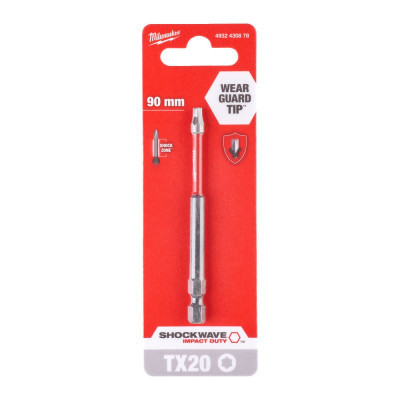 Біта для шуруповерта Milwaukee SHOCKWAVE, TX20, 90мм 1шт (4932430878)