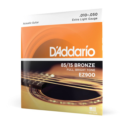 Струни для гітари D&#039;Addario 85/15 Bronze Extra Light (10-50) (EZ900)