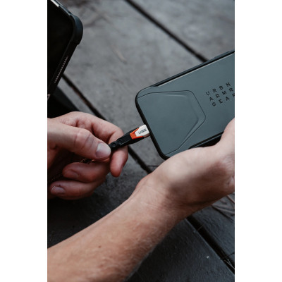 Дата кабель USB-C to USB-C 0.75m v3.2 240W Rugged double braided nylon black+orange UAG (9B4415114097)