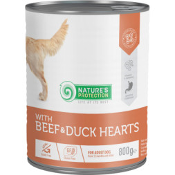 Консерви для собак Nature's Protection with Beef&amp;Duck Hearts 800 г (KIK45605)