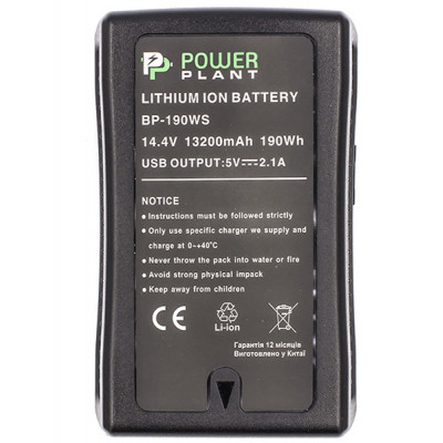 Акумулятор до фото/відео PowerPlant V-mount Sony BP-190WS 13200mAh (CB970223)