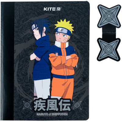 Блокнот Kite з магнітною закладкою Naruto А5, 60 аркушів, клітинка (NR24-192)