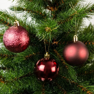 Ялинкова іграшка House Of Seasons Кульки Пластик 27 шт D6 см Бордові (8720967923205)