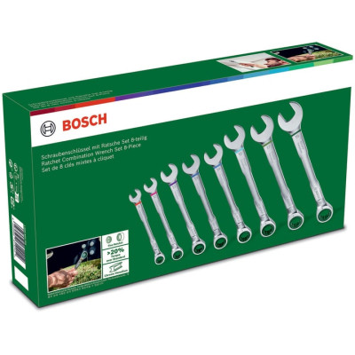 Ключ Bosch комбинированный, набор 8шт, 6-19мм (1.600.A02.7PS)