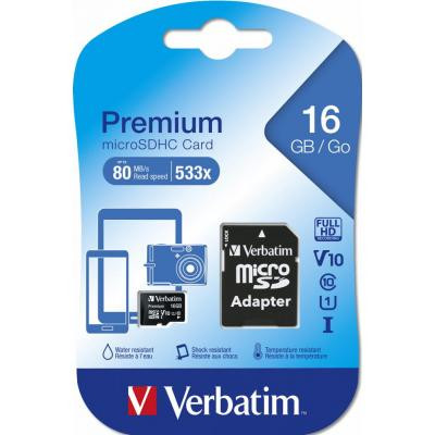 Карта пам&#039;яті Verbatim 16GB microSDHC class 10 (MDAVR-10/G)