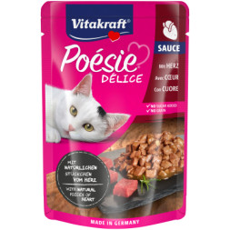 Вологий корм для кішок Vitakraft Poésie Délice pouch серця в соусі 85 г (4008239352897)