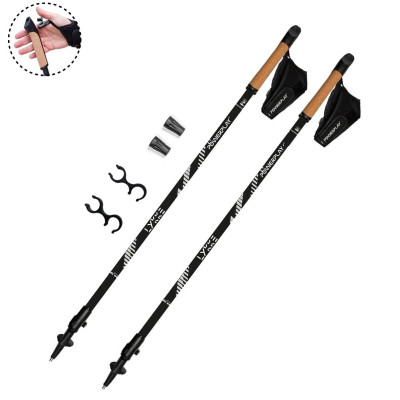 Палиці для скандинавської ходи PowerPlay 9104 Lykke Black/White 80-135 см (PP_9104_LYKKE_Bl/White)