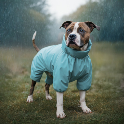 Дощовик для тварин WAUDOG Clothes водонепроникний L50 блакитний (19902)