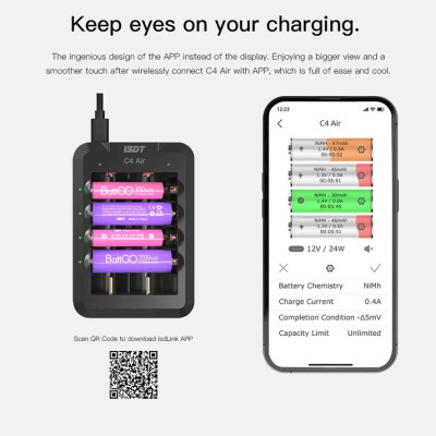 Зарядний пристрій для акумуляторів iSDT C4 Air Quick Battery Charger (iSDT-C4)
