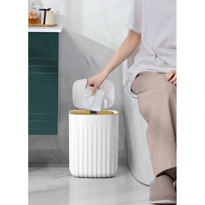 Контейнер для сміття JAH Nordic Сенсорний Білий із сірим 12 л (20258)