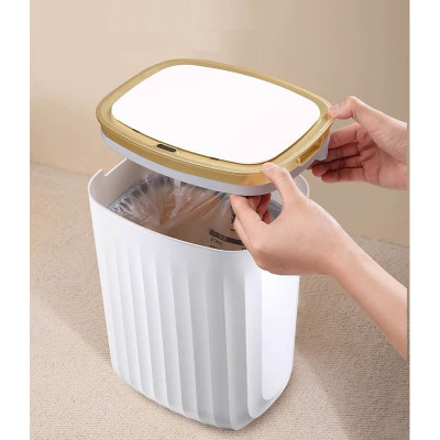 Контейнер для сміття JAH Nordic Сенсорний Білий із сірим 12 л (20258)