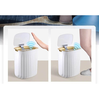 Контейнер для сміття JAH Nordic Сенсорний Білий із сірим 12 л (20258)