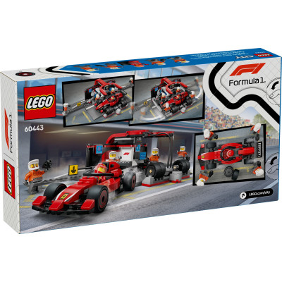Конструктор LEGO City Піт-стоп і піт-екіпаж F1 з болідом Ferrari (60443)