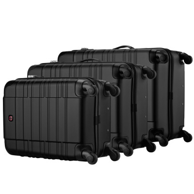 Набір валіз Wenger Amplar 3 в 1 (S,M,L) пластик, 4 колеса, чорний (653149)