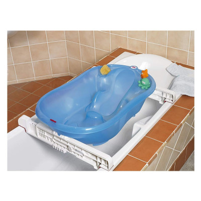 Ванночка Ok Baby з анатомічною гіркою і термодатчиком (блакитний) (38231500)