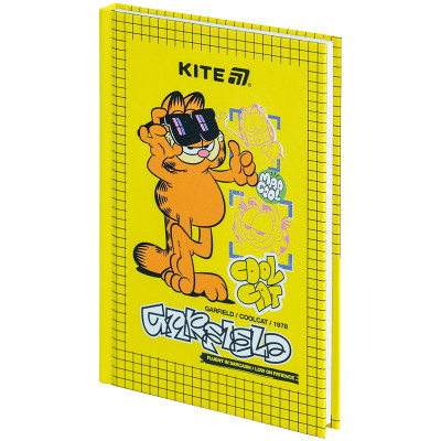Блокнот Kite А6 Garfield, тверда обкладинка, 80 аркушів, клітинка (GF25-199)