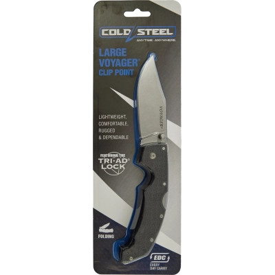 Ніж Cold Steel Voyager Large Clip Point Black (блістер) (CS-29ACZ)