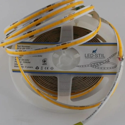 Світлодіодна стрічка LED-STIL 3000K 10 Вт/м COB 320 діодів IP33 24 Вольта 900 lm тепле світло (UC3-24-320-8-90)