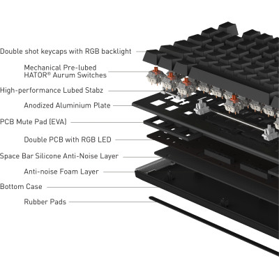 Клавіатура Hator Gravity X TKL Orange USB Black (HTK550UA)