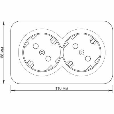 Розетка Videx BINERA IP20 зовнішня 2ая із заземленням біла (VF-BNS22G-W)