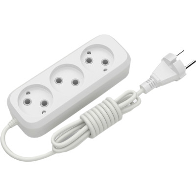 Мережевий подовжувач Electrum C-ES-1786 3.0m, 3 роз, white (C-ES-1786)
