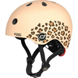 Шолом Scoot&amp;Ride 45-51см , леопард, з ліхтариком (SR-181206-LEOPARD)