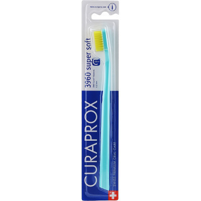 Зубна щітка Curaprox CS 3960 Super Soft Суперм&#039;яка D 0.12 мм Петроль з жовтою щетиною (CS 3960-08)