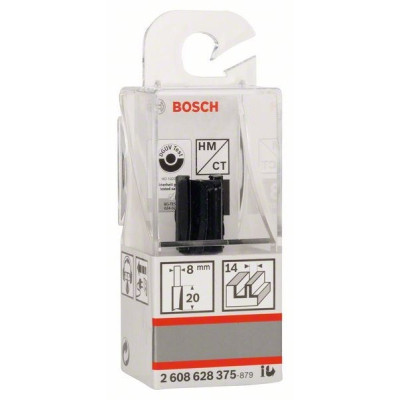 Фреза Bosch Professional пазова з двома лезами, Std, S8, D14, L20 (2.608.628.375)