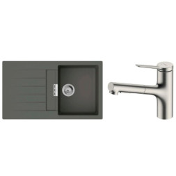 Мийка кухонна Hansgrohe S520-F345 + зміш. Zesis M33 (43356800)