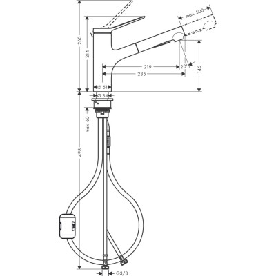 Мийка кухонна Hansgrohe S520-F345 + зміш. Zesis M33 (43356800)