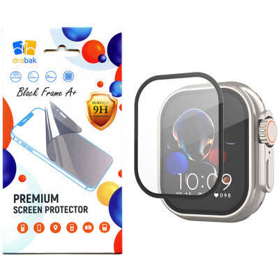 Скло захисне Drobak Apple Watch Ultra 2 49mm Black Frame A+ (323209)