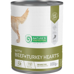 Консерви для собак Nature's Protection with Beef&amp;Turkey Hearts 800 г (KIK45604)