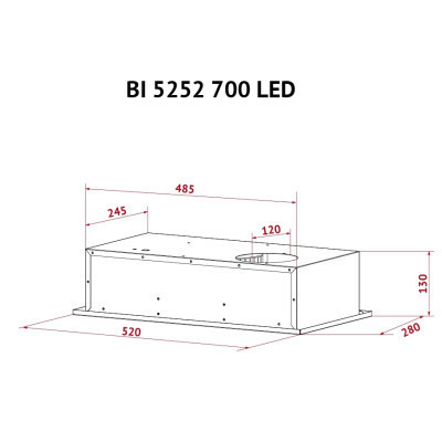 Витяжка кухонна Perfelli BI 5252 I 700 LED