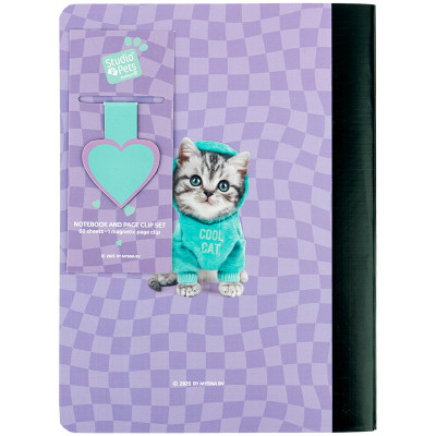 Блокнот Kite з магнітною закладкою Studio Pets А5, 60 аркушів, клітинка (SP25-192)