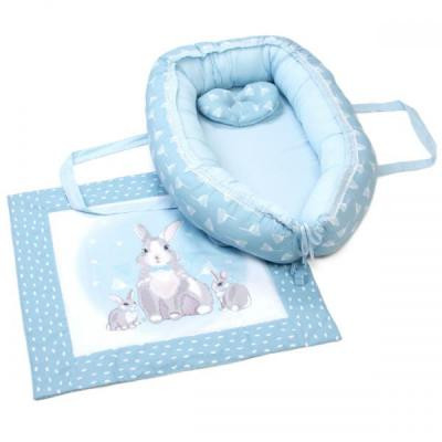 Кокон для новонароджених Верес Кокон-переноска з пледом Summer Bunny blue (450.05)