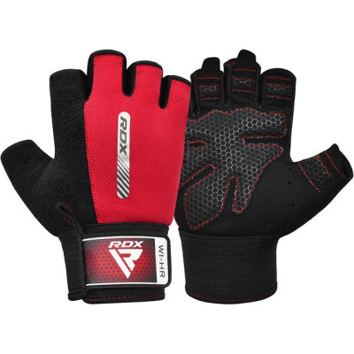Рукавички для фітнесу RDX W1 Half Red S (WGA-W1HR-S)