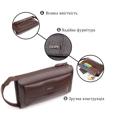 Сумка Canpellini З натуральної шкіри Коричнева (21559)