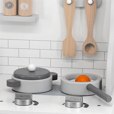 Ігровий набір Viga Toys кухня з дерева з аксесуарами PolarB сіра (44049)