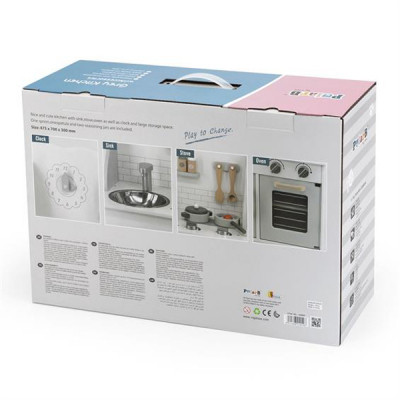 Ігровий набір Viga Toys кухня з дерева з аксесуарами PolarB сіра (44049)