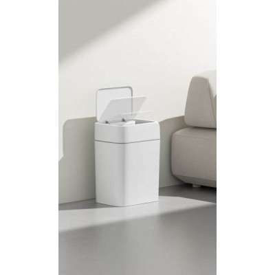 Контейнер для сміття JAH Сенсорний З кільцем для фіксації пакету Білий 12 л (20261)