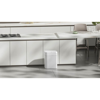 Контейнер для сміття JAH Сенсорний З кільцем для фіксації пакету Білий 12 л (20261)