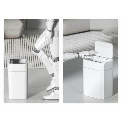 Контейнер для сміття JAH Сенсорний З кільцем для фіксації пакету Білий 12 л (20261)