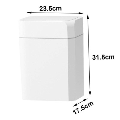 Контейнер для сміття JAH Сенсорний З кільцем для фіксації пакету Білий 12 л (20261)