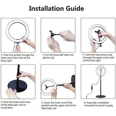 Набір блогера Puluz Ring USB LED lamp 10.2&quot;+ table mount 140cm (PKT3039)