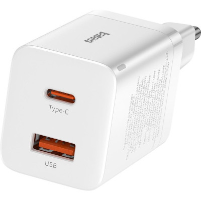 Зарядний пристрій Baseus Super Si Pro C+U 30W (CCSUPP-E02) white (948117)