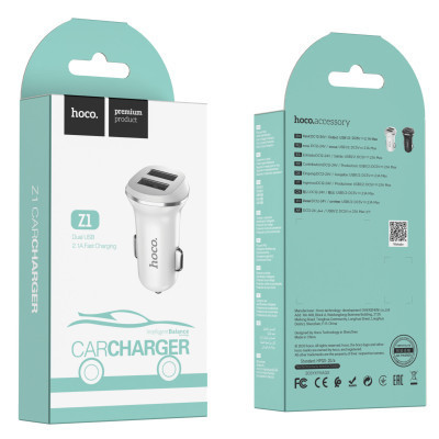 Зарядний пристрій HOCO Z1 2xUSB Black (6957531035909)