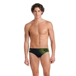 Плавки Arena Foggy Dots Swim Briefs 008482-506 чорний, жовтий 100 (3468337530909)