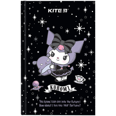 Блокнот Kite А6 Kuromi, тверда обкладинка, 80 аркушів, клітинка (HK24-199-1)