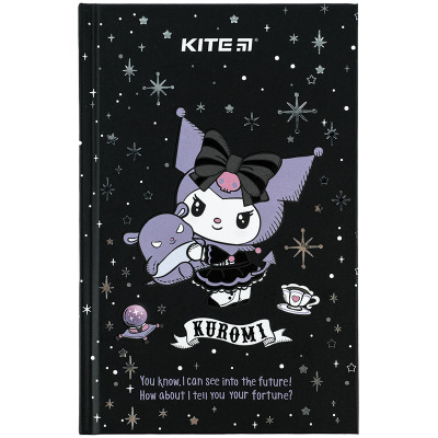 Блокнот Kite А6 Kuromi, тверда обкладинка, 80 аркушів, клітинка (HK24-199-1)