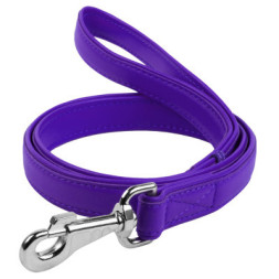Повідок для собак WAUDOG Glamour шкіряний M-XXL фіолетовий (33769)